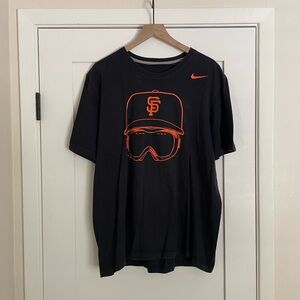 Nike 2012 Baseball SF Giants World Series Black Tee with Orange Print